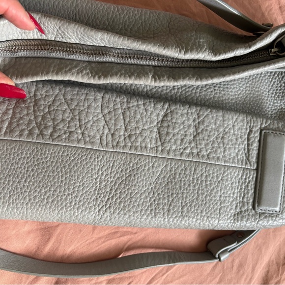 Skagen Mikkeline Pebbled Gray Leather Bag Satchel - Picture 9 of 10